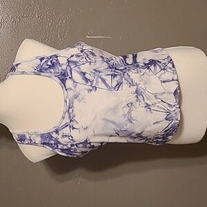 Jomenze women's racerback tank sports bra top XL blue tie dye NWT
